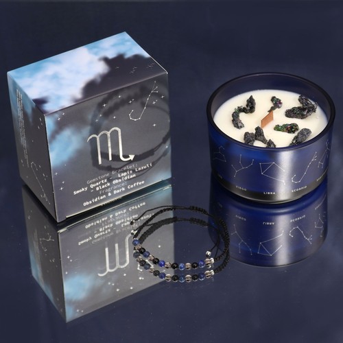 Zodiac crystal candle with - zodiac,