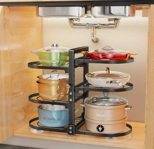 Tier pan pot storage - 6‑tier,
