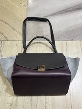 Celine Trapeze Medium Suede & Smooth Leather Tricolor Handbag