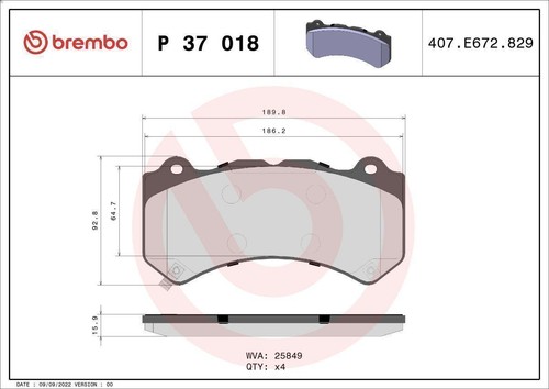 Brake pad set disc - disc,
