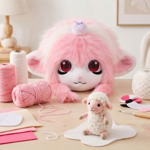 Furry animal head sheep - furry,