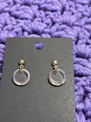 Glass circle dangle - ab,
