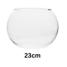 Clear Glass Bowl Vase 23cm Decorative Accent Minimalist Jar Fishbowl Centerpiece