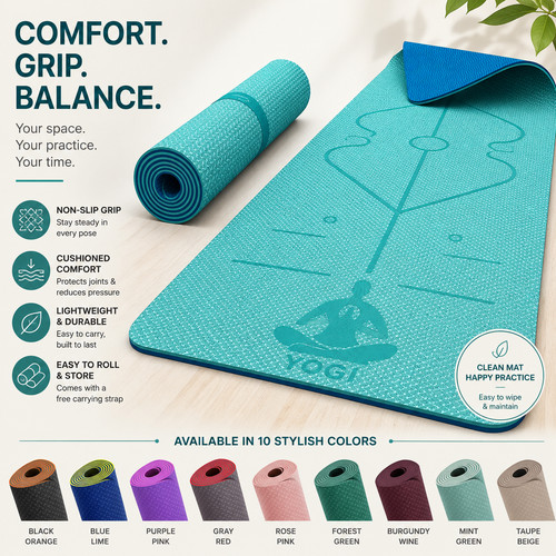 Yoga mat 6mm thick non - yoga,