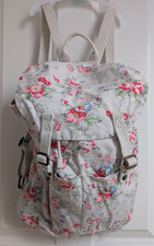 VINTAGE CATH KIDSTON Floral Canvas Drawstring Rucksack Backpack Cream/Pink Rose