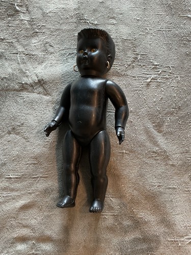 Vintage 1960s black doll - black, with