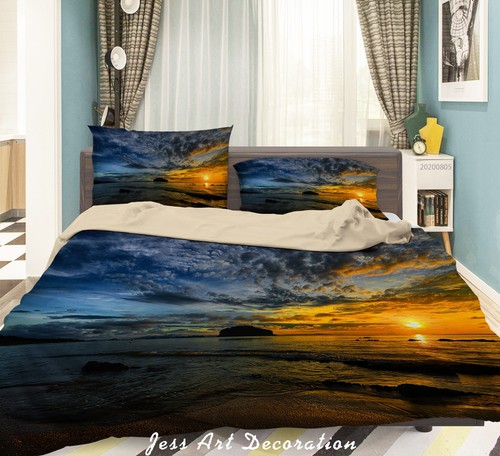 Islands seaside sunset - 3d,