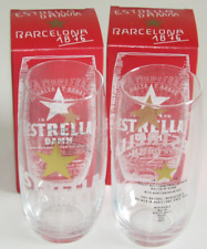 2 x Man Cave Bar Estrella Damm Barcelona Lager Half Pint Glass Brand New Boxed