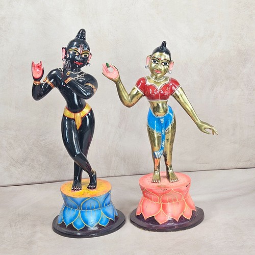 Brass radha black krishna - brass,