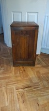 Vintage Oak Bedside Table Old Charm Style Linen Fold Cabinet Nightstand Cupboard