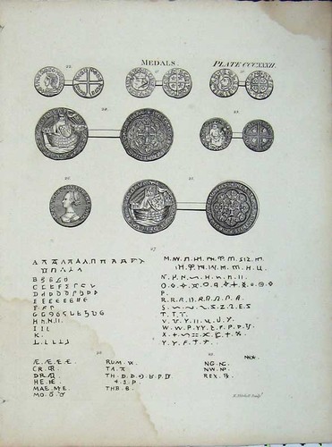 Original old antique print - old,