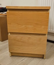 Ikea Malm 2 drawer oak veneer