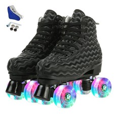 Roller Skates Double Row 4 Wheels Lightning Pattern Unise