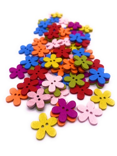 15mm flower shaped wooden - flower,