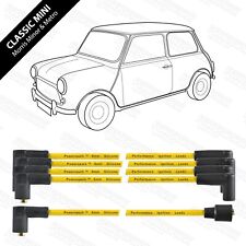 Classic Mini HT Leads 8mm Double Silicone in Yellow Premium Grade by POWERSPARK