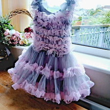 TUTU Dress Frilly Layered Pink Grey POSH FROCK Party Wedding 18Months