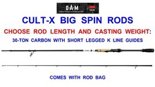 NEW DAM CULT-X BIG SPIN RODS 2pc 30-TON CARBON FOR SPINNING BIG PIKE JERK BAIT