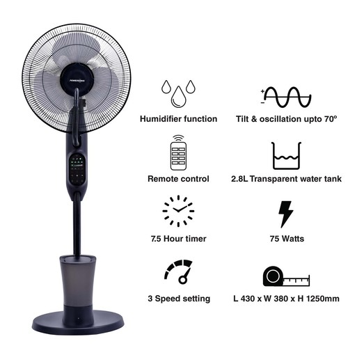 Misting spray pedestal fan - misting,