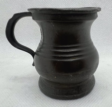 No 58  - Antique Half Gill Pewter Measure Tankard With Touch Marks
