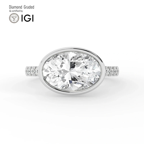 Oval diamond engagement - diamond, ring