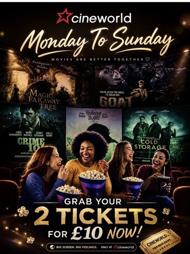 Cineworld cinema tickets - 2x,