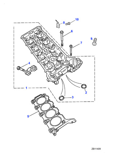 Jaguar cylinder head gasket - head,