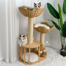 Wooden Cat Tower 4-Tier Cat