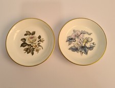 Royal Worcester Trinket Dishes Mini Plates England 10cm VGC Flowers Vintage 