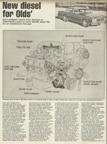 Oldsmobile diesel engine - v8,
