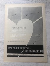 1954 Aircraft Advert MARTIN BAKER AUTOMATIC EJECTION SEAT METEOR 7 PARACHUTE