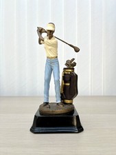 Vintage Golfer Woman Cap Resin Statue Figurine Art Trophy Gift Golf Decor 22 cm