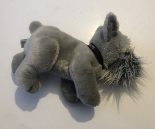 Gray schnauzer dog plush - schnauzer,