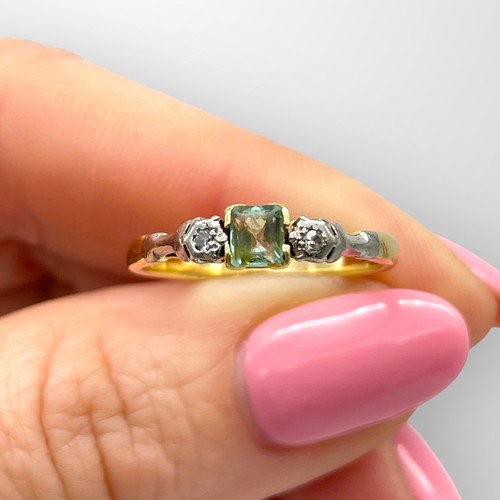Gold ring square emerald - ring,