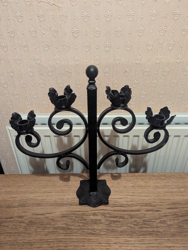 Vtg wrought iron candelabra - wrought,