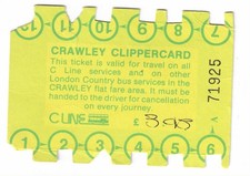 Bus  Tickets, LONDON COUNTRY CRAWLEY CLIPPERCARD,  12 Journey Ticket