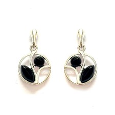 Hand set  Whitby Jet in 925