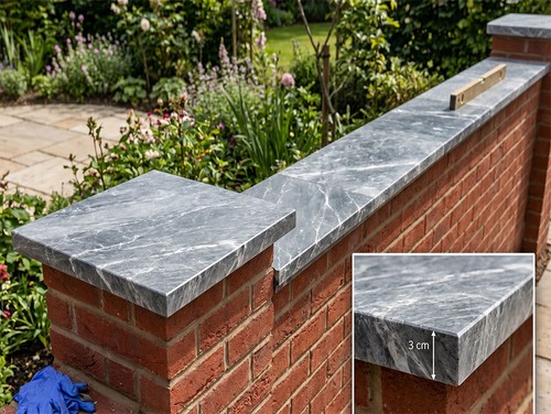 Dark grey veined marble pier - dark,