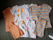 Girls Clothes Bundle. 4 x girls shorts and tshirts outfits sets Age 7 to 8 Years