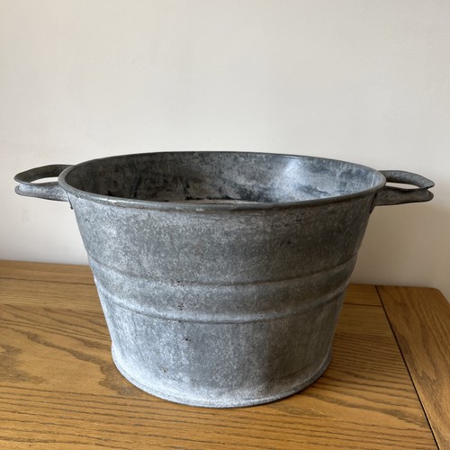 Vintage galvanised bath - galvanised,