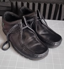 Kickers Kick Lo Black Leather Work School Shoes Size  UK 6.5 EU 40 