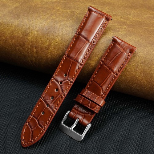 Brown leather watch strap - leather, men