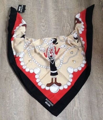 Moschino scarf olive pearls - scarf,