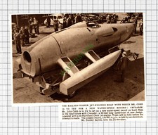 C8087) John Cobb CRUSADER Boat Loch Ness  - 1952 Small Cutting