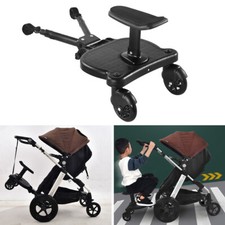 Universal Kids Buggy Board w/ Seat Step Board Stand Wheeled Pushchair Connector