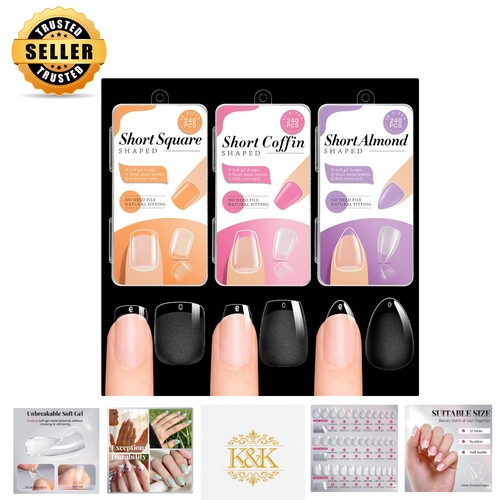 Stylish 720pcs short nail - short, tips