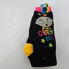 Family Guy Socks Adult Size 9 - 11 Stewie Griffin Obey Me Colorful 2 Pairs New