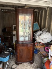 Mahogany Corner Display Cabinet With Light. RRP £450. Used. Collection Only.