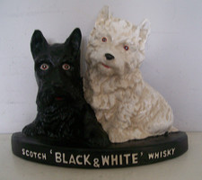 Black white whisky dog - white,