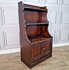 Retro Vintage Ercol Solid Wood Elm Waterfall Bookcase Cupboard – Book Shelves