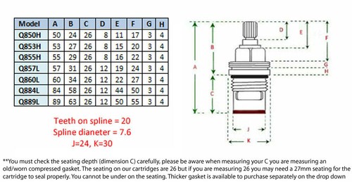 Tap cartridge bsp bath - cartridge,